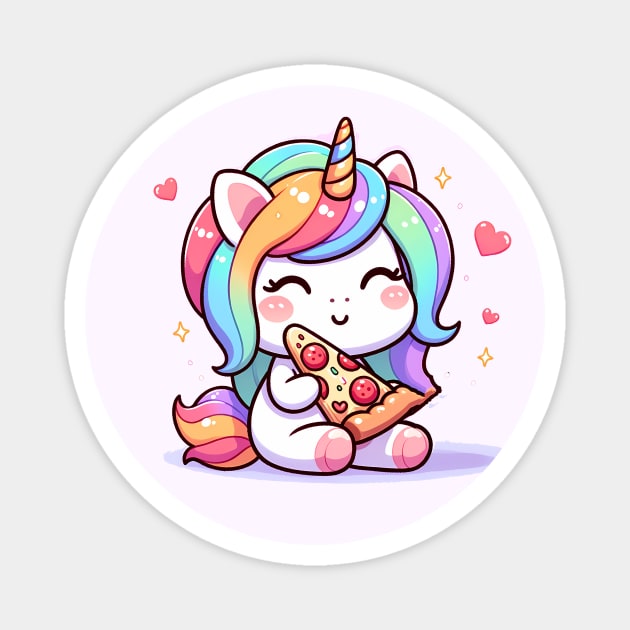 Pizza Unicorn Lover, Love Eating Pizza Magnet by logiamerch